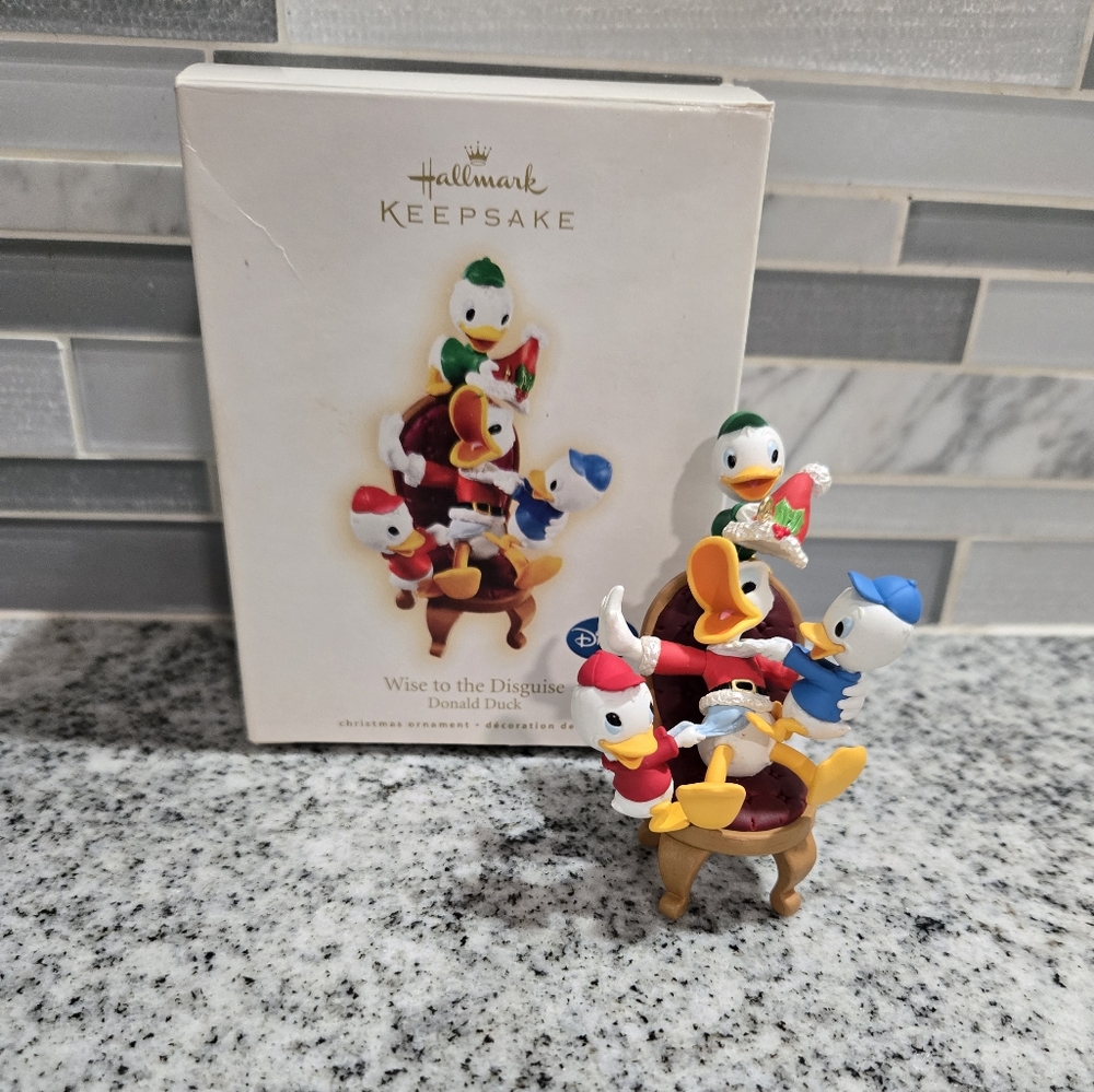 Duck Family Figurine with Colorful Hats